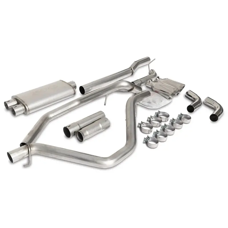 Ppe Raw Dual Exit Cat-Back Exhaust Kit W/ Polished Tips For 14-19 Gm 1500 5.3L 2