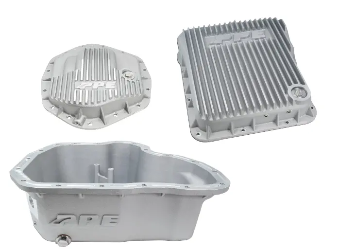 Ppe Raw Heavy Duty Transmission/Oil Pan/Rear Diff Cover For 11-16 Gm 6.6L Duramax 1