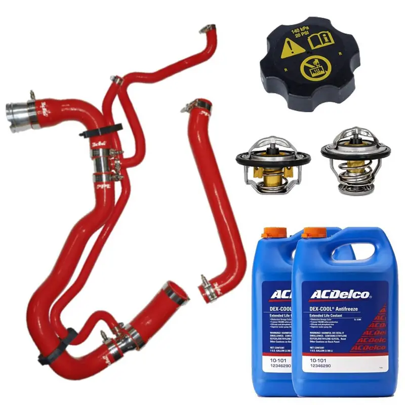 Ppe Red Radiator Hose - Thermostats - Acdelco Coolant/Cap For 11-16 6.6L Duramax 1