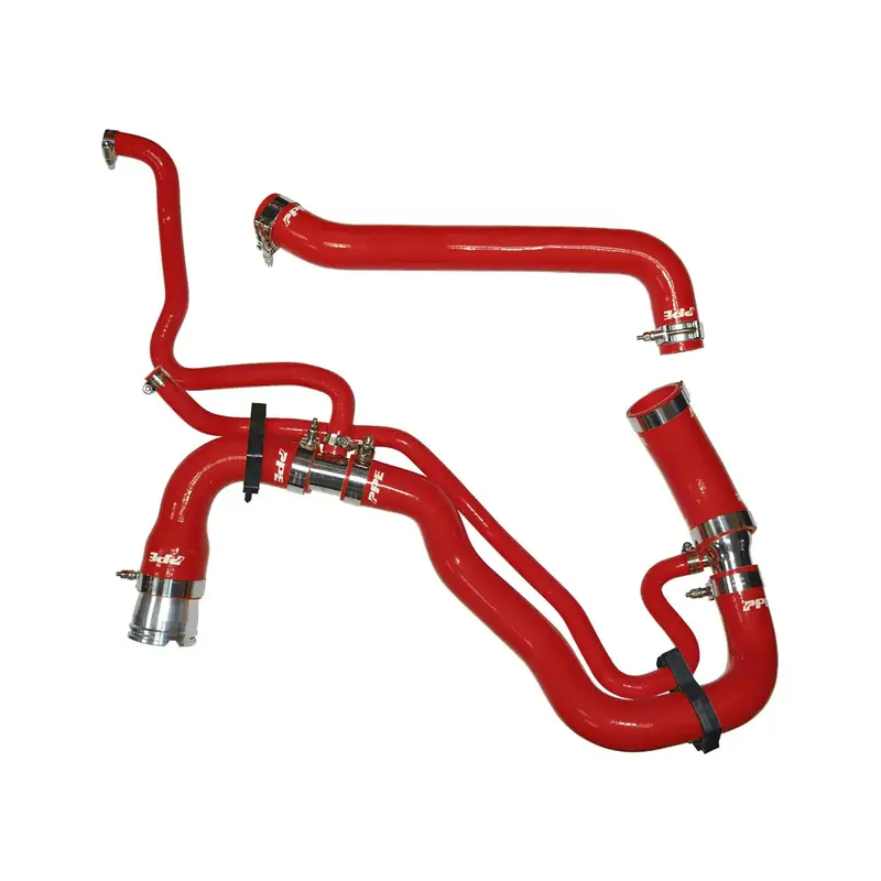 Ppe Red Silicone Upper & Lower Coolant Hose Kit For 2011-2016 Gm 6.6L Duramax 1