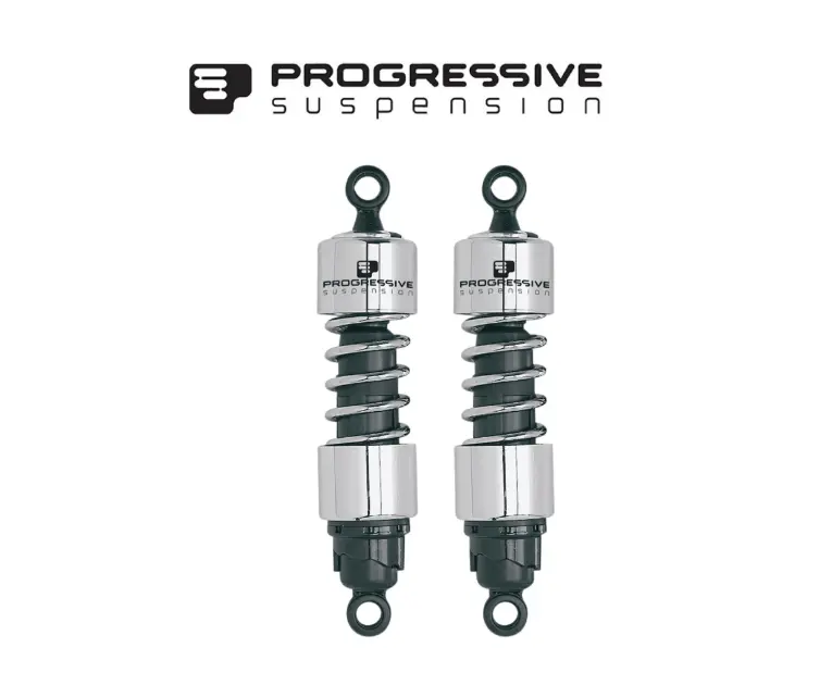 Progressive Suspension 412 Series 11.5In Chrome Shocks For 97-15 Honda / Triumph / Kawasaki 1