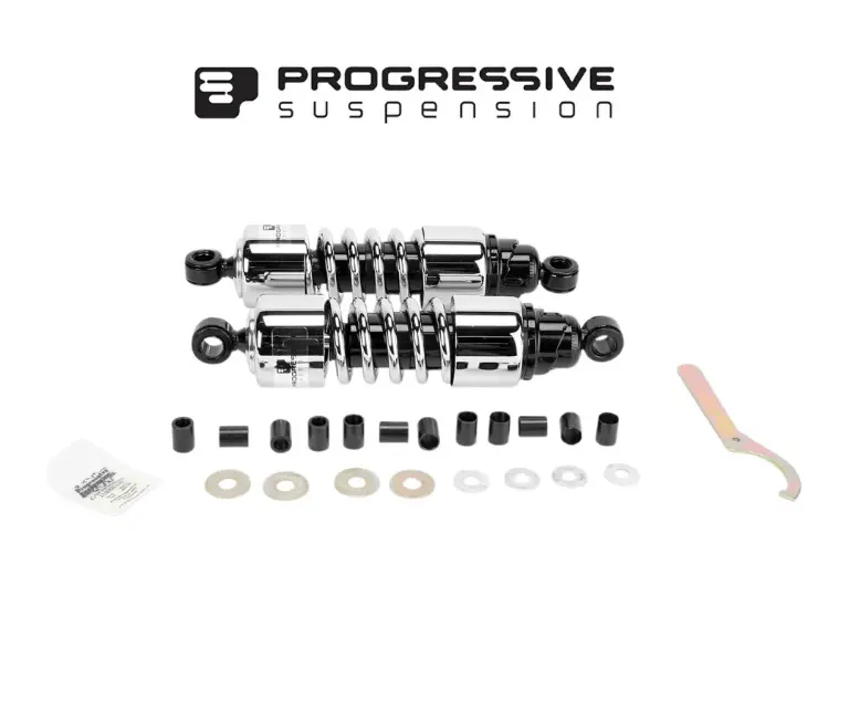 Progressive Suspension 412 Series 11.5In Chrome Shocks For Honda / Kawasaki / Triumph 1