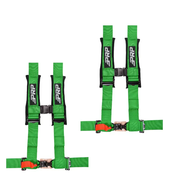 Prp 4.3 Green 4-Point Adjustable Harness Pair With 3" Belts & Sewn In Shoulder Pads 1
