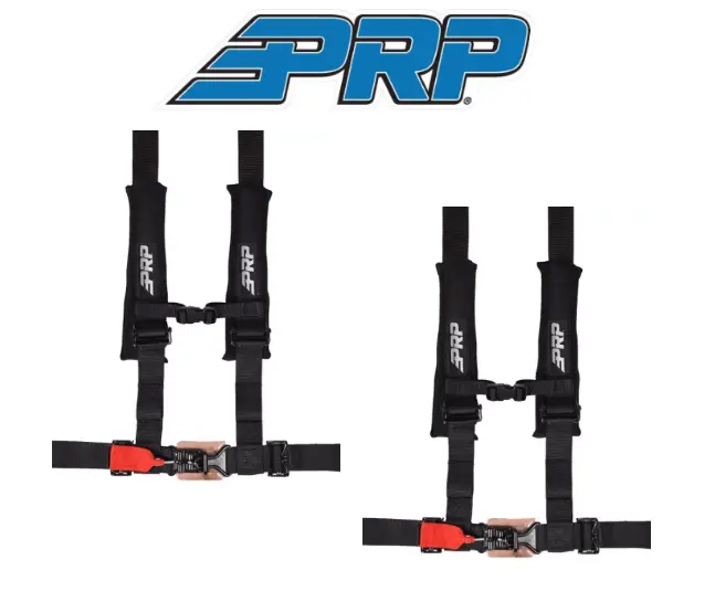 Prp 4-Point 2" Safety Belt Harnesses Pair With Latches / Link Lap Belts- Black 1