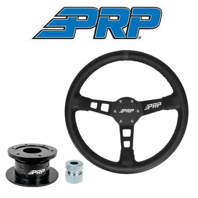 Prp Deep Dish Leather Wheel Black Stripe/Quick Release Hub For Ezgo Golf Carts 1