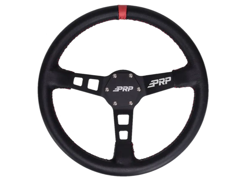 Prp Deep Dish Leather Wheel Red Stripe W/ Utv Hub Adapter For Polaris/Can-Am 2