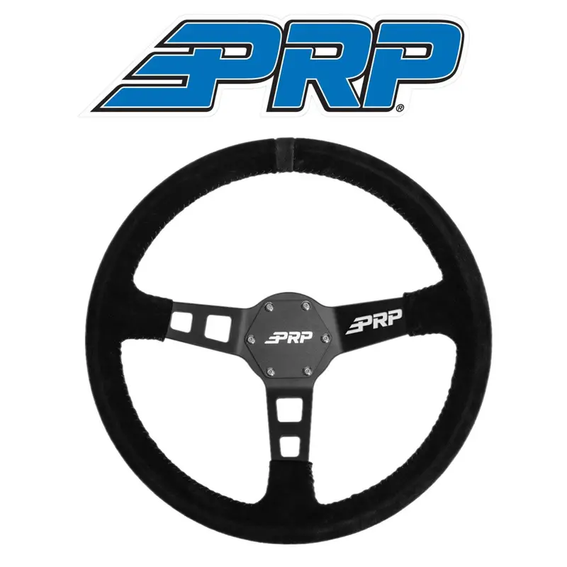 Prp Deep Dish Suede Steering Wheel Black Stripe For Polaris Rzr/Can-Am Maverick 1