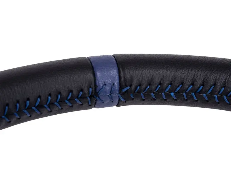 Prp Flat Leather Steering Wheel Blue Stripe For Polaris Rzr/Can-Am Maverick 2