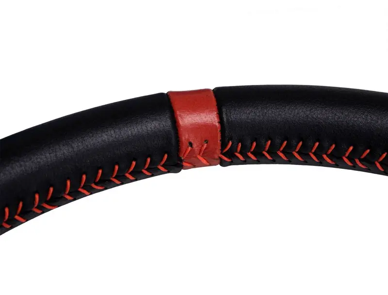 Prp Flat Leather Steering Wheel Red Stripe For Polaris Rzr/Can-Am Maverick 2