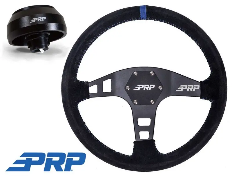 Prp Flat Suede Steering Wheel Blue Stripe/6 Bolt Hub For 2005-2021 Toyota Tacoma 1