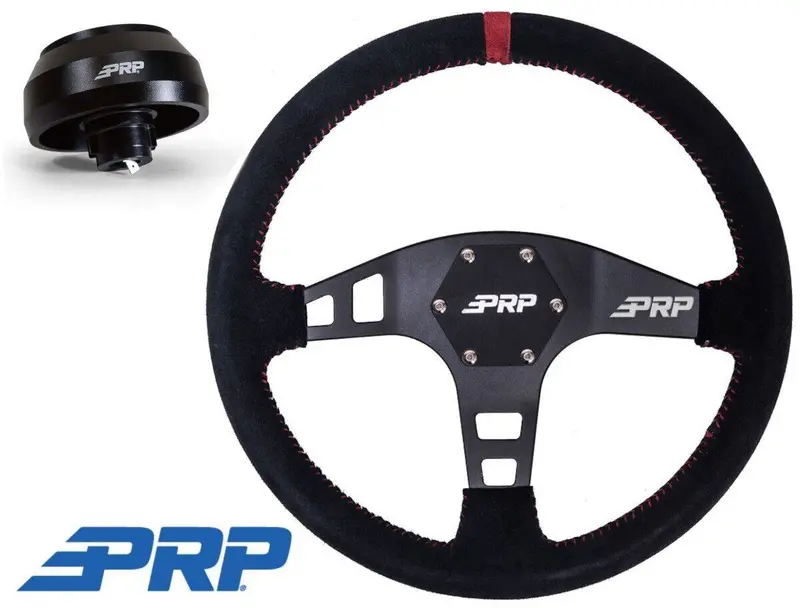 Prp Flat Suede Steering Wheel Red Stripe/Adapter Hub For 2005-2021 Toyota Tacoma 1