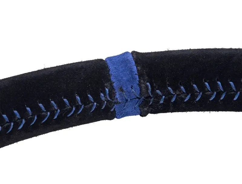 Prp Flat Suede Steering Wheel With Blue Stripe For Polaris Rzr/Can-Am Maverick 2