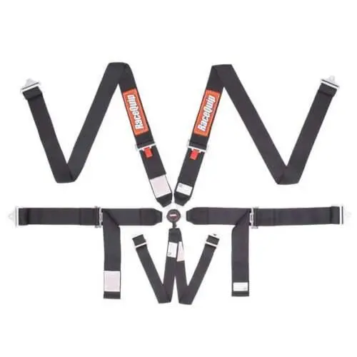 Racequip 744004Rqp Camlock 6 Point Harness Set - Sfi 16.1 - Black 2