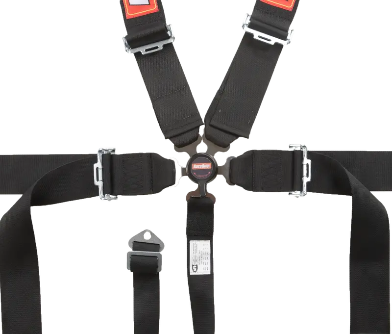 Racequip Camlock 5 Point Harness Set- 3 In. Lap And Shoulder - 2 In. Sub - Black 1