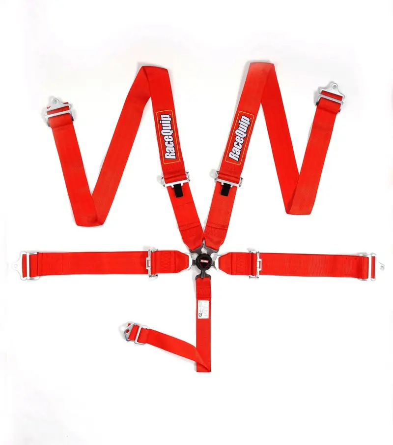 Racequip Camlock 5 Point Harness Set - 3 In. Lap And Shoulder 2 In. Sub - Red 1