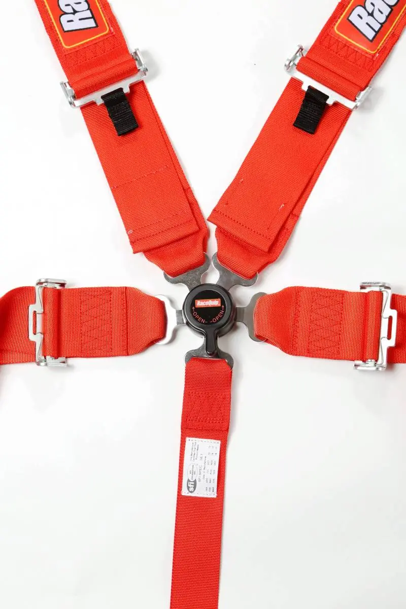 Racequip Camlock 5 Point Harness Set - 3 In. Lap And Shoulder 2 In. Sub - Red 2