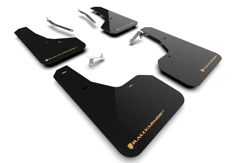 Rally Armor Black Mud Flaps W/ Wild Orange Logo For 2022-2024 Subaru Forester & Wilderness 1