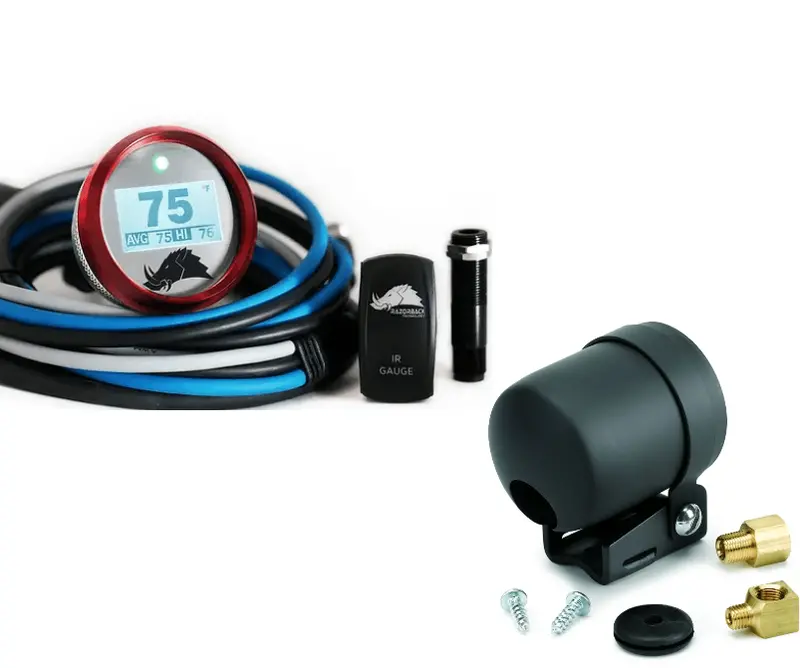 Razorback 3.2 Red Dimmable Infrared Cvt Belt Temp Gauge With Autometer Mount 1