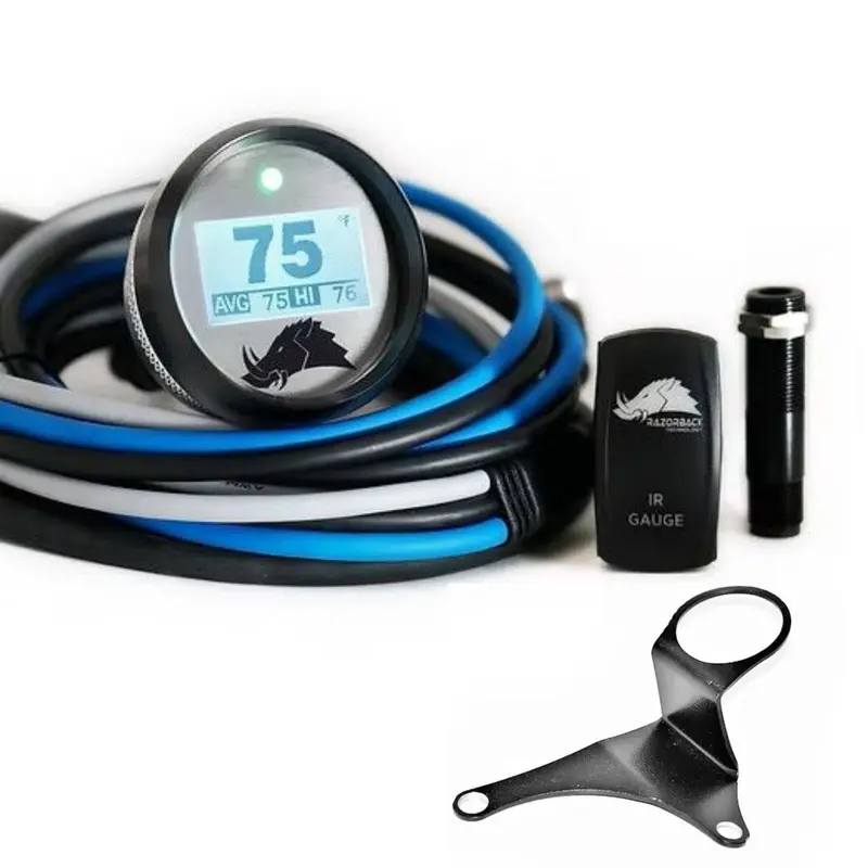 Razorback Belt Temp Gauge/Right Side Mount For 2020-2022 Polaris Rzr Pro Xp - Black 1