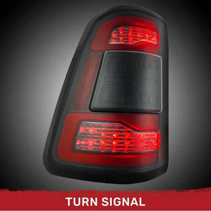 Recon Smoked Oled Tail Lights W/ Scanning Red Turn Signal For 2019-2023 Ram 1500 2