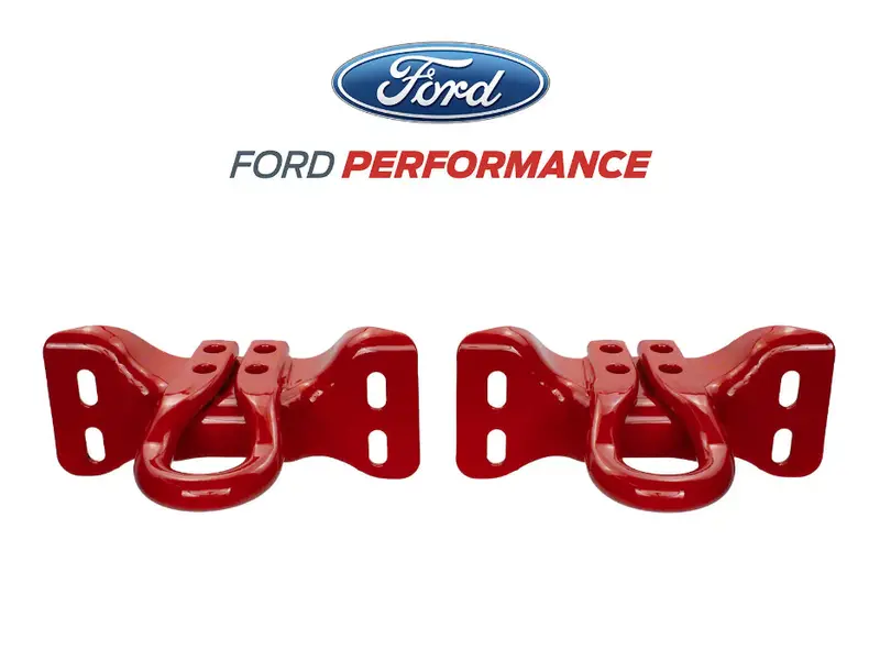 Red Steel Front Tow Hooks Pair For 2017-2024 Ford F-250 F-350 Super Duty 1