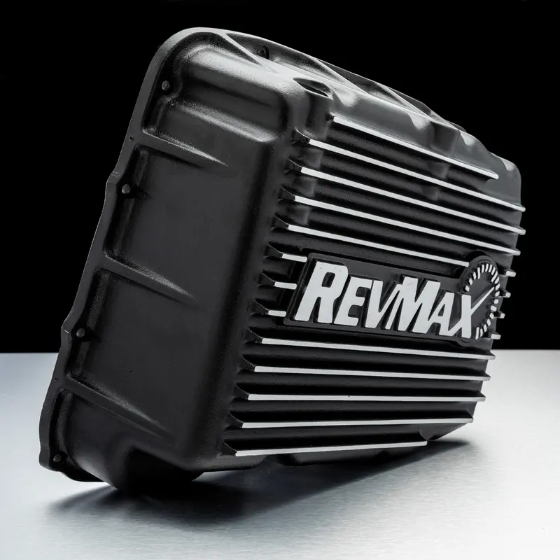 Revmax Black Aluminum Deep Transmission Pan For 07.5-19 6.7L Cummins With 68Rfe Transmission 1