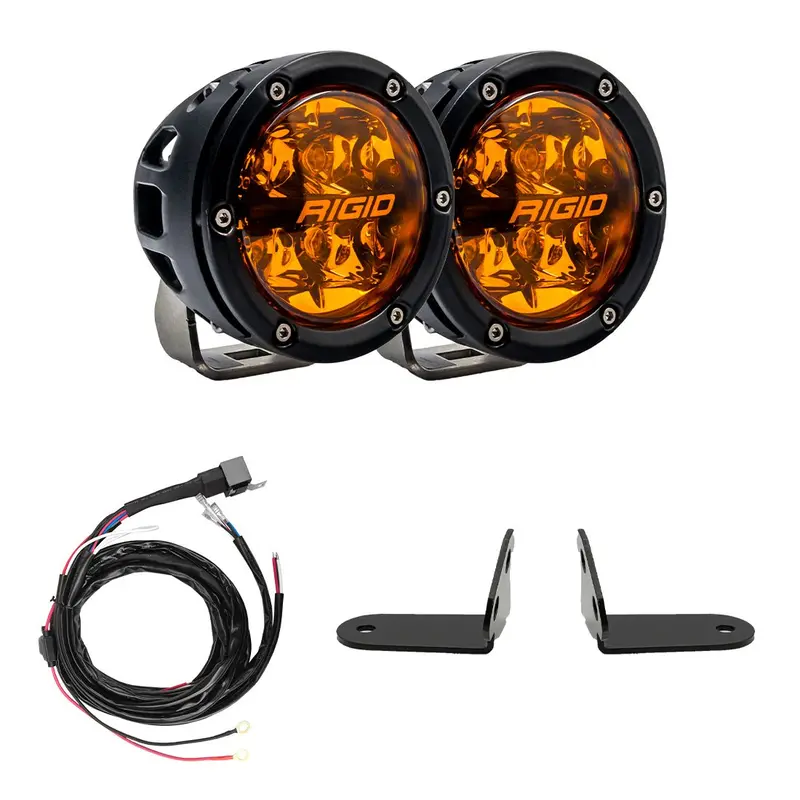 Rigid Industries 360-Series A-Pillar Amber Light Kit For 2017-2025 Polaris Rzr Pro/Turbo R 1