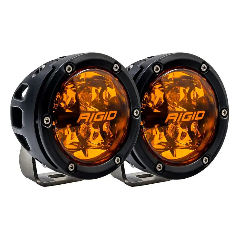 Rigid Industries 4 Inch Spot Led Light Pods W/ Amber Pro Lens (Pair) Universal 1