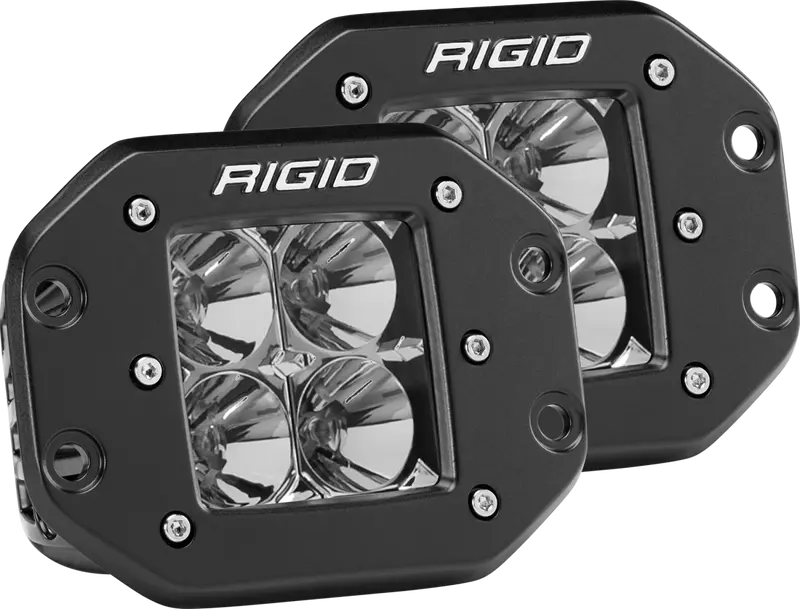 Rigid Industries Flood Flush Mount Black Pair D-Series Pro 212113 1