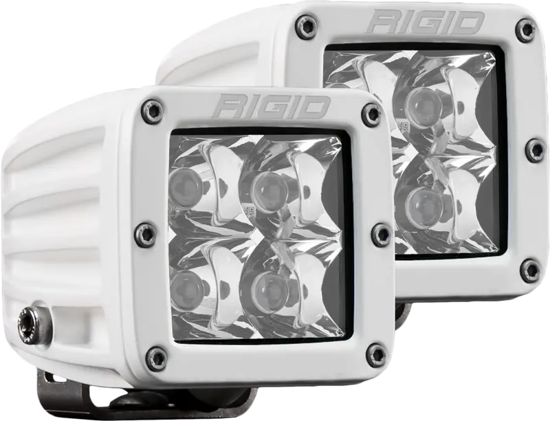 Rigid Industries Hybrid Spot Surface Mount White Housing Pair D-Series Pro 602213 1