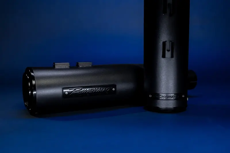 Rinehart 4.5" Hp45 Midnight Edition Slip-On Muffler Exhaust For 17-24 Hd Touring 1