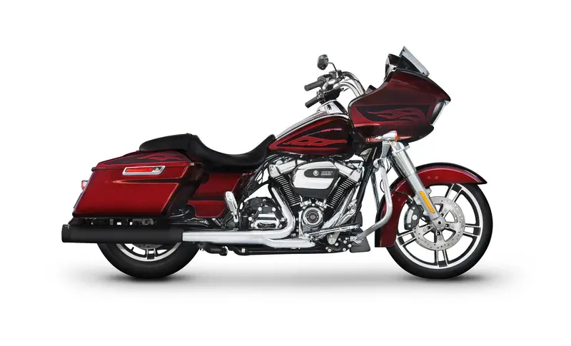 Rinehart 4 Inch Slip-On Mufflers Exhaust Black With Black End Caps For 2017-2026 Harley-Davidson Touring Milwaukee-8 Models 1