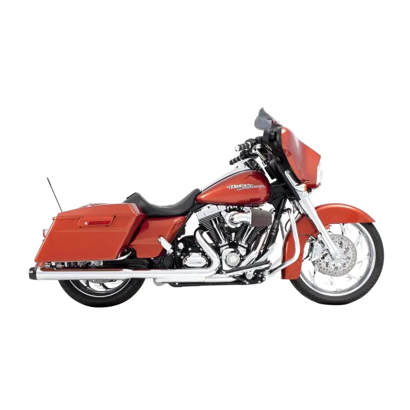 Rinehart Racing 3.5In Slip-On Mufflers Chrome With Black Tips For 1995–2009 Harley Touring 1