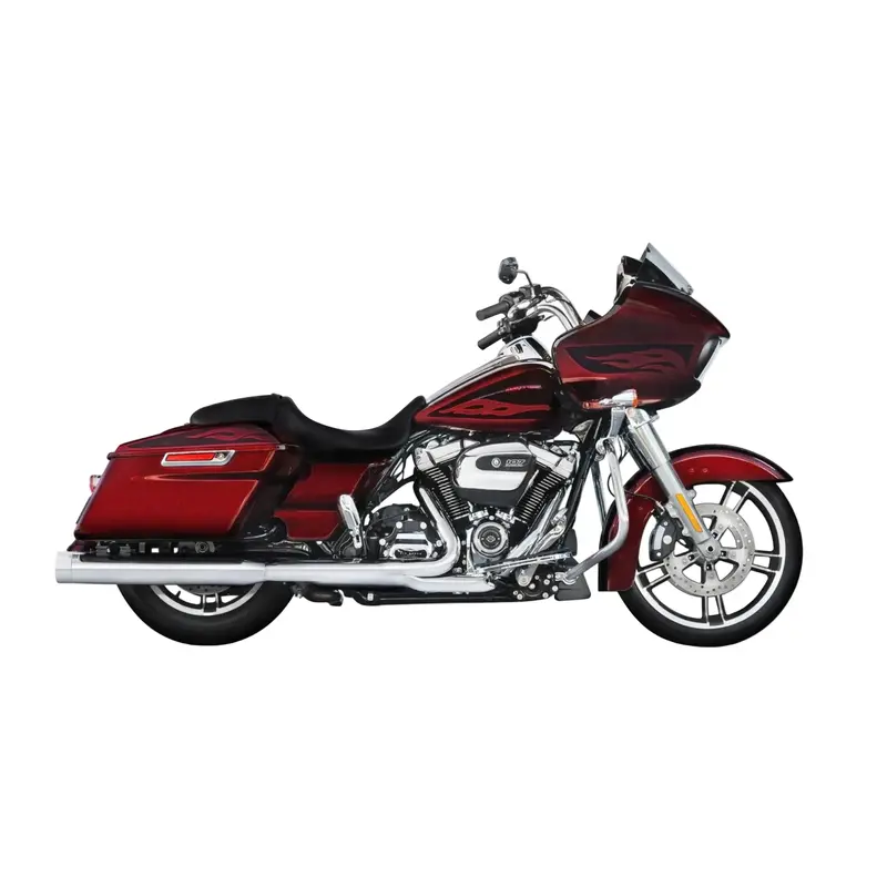 Rinehart Racing 4In Slip-On Exhaust Chrome With Chrome Tips For 2017-2026 Harley Touring Milwaukee 8 1