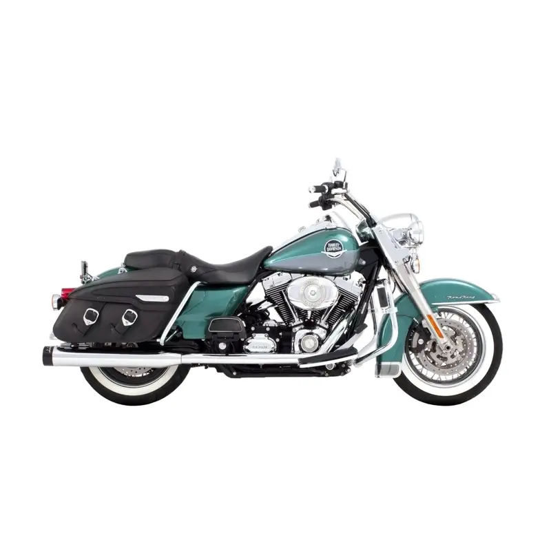 Rinehart Racing 4In True Dual Exhaust System Chrome With Black Tips For 1995–2008 Harley-Davidson Touring 1