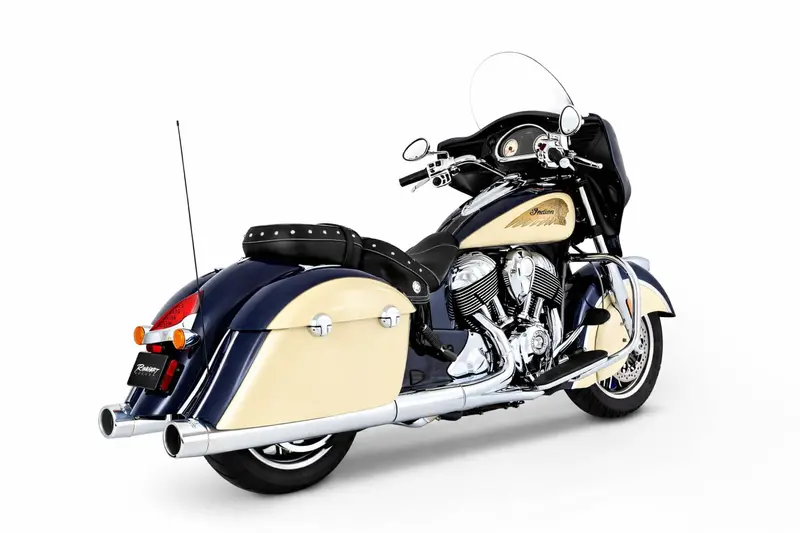 Rinehart Racing Chrome 4 Inch Slip-On Mufflers For 2014–2026 Indian Chieftain Roadmaster 1