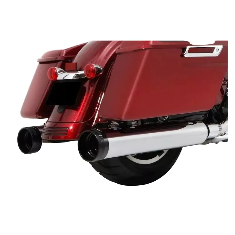 Rinehart Racing Dbx45 4.5In Slip-On Exhaust Chrome With Black End Caps For 1995-2016 Harley-Davidson Touring Models Twin Cam 1