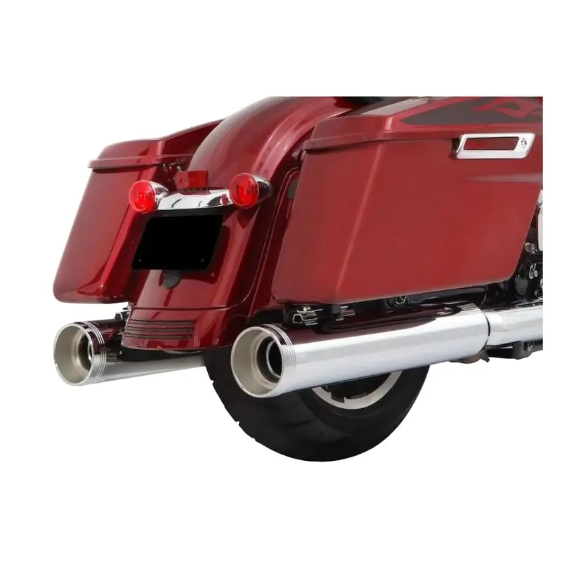 Rinehart Racing Dbx45 4.5In Slip-On Exhaust Chrome With Chrome End Caps For 1995-2016 Harley-Davidson Touring Models Twin Cam 1