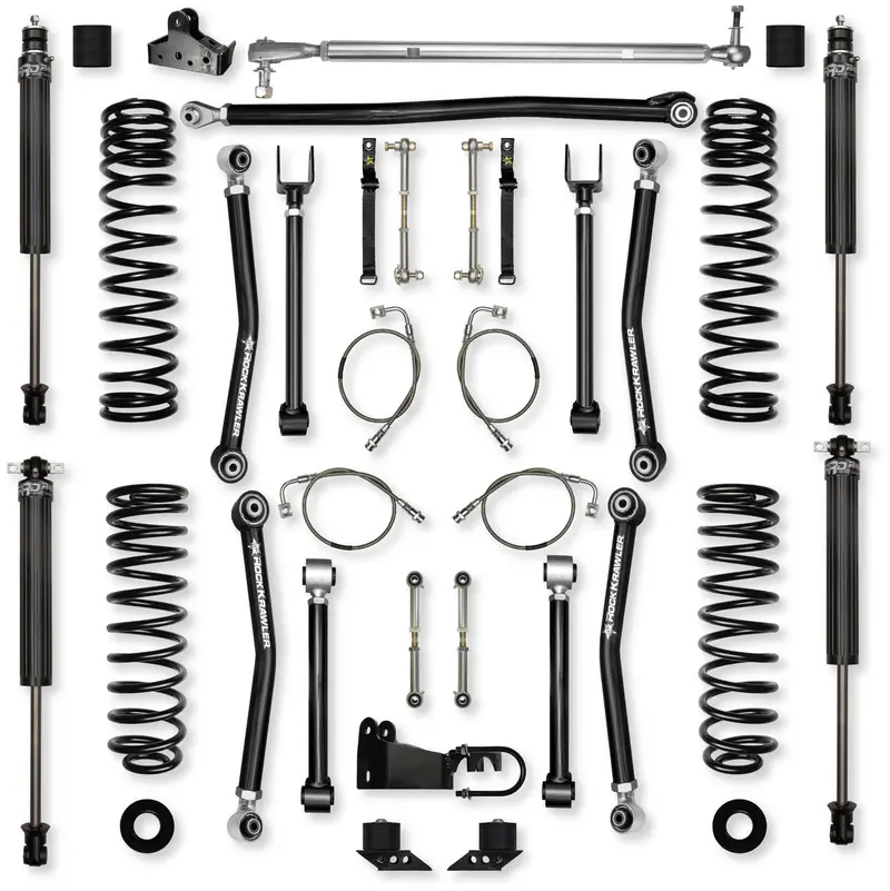 Rock Krawler 4.5-Inch Adventure X Mid-Arm Front & Rear Lift Kit W/ Shocks For 07-18 Jeep Wrangler Jk 1