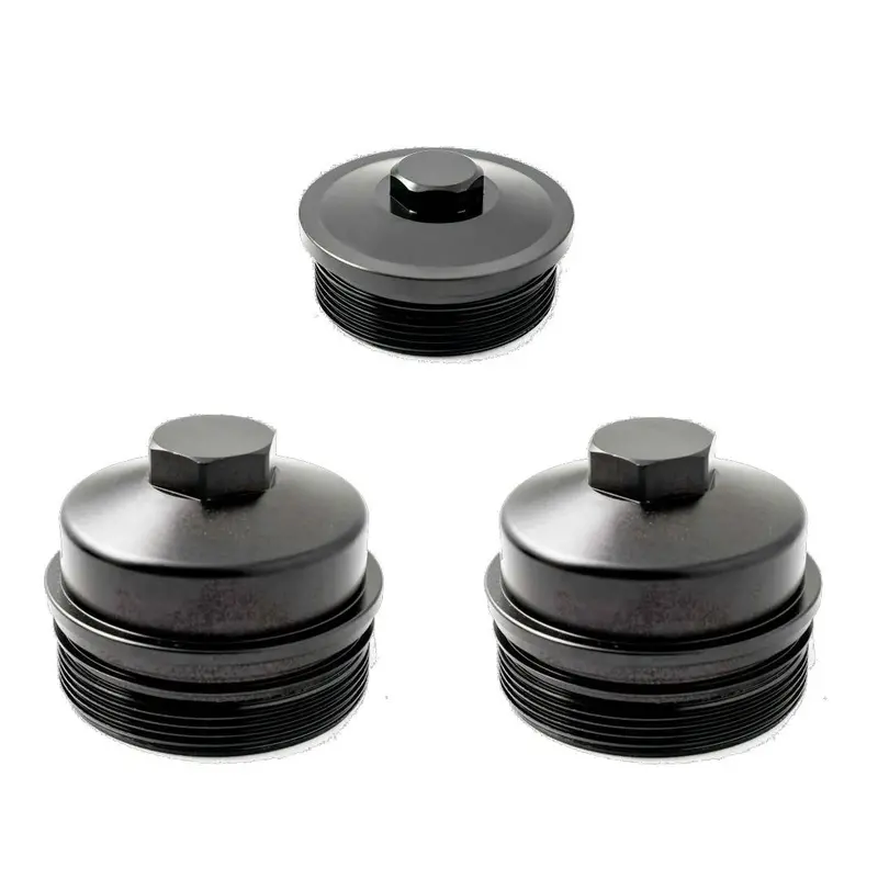 Rudy's Billet Oil & Fuel Filter Cap Set For 2003-2007 Ford 6.0L Powerstroke 1