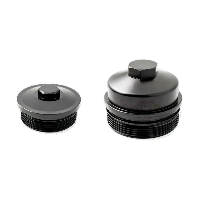 Rudy's Billet Oil & Upper Fuel Filter Caps For 2003-2007 Ford 6.0L Powerstroke 1