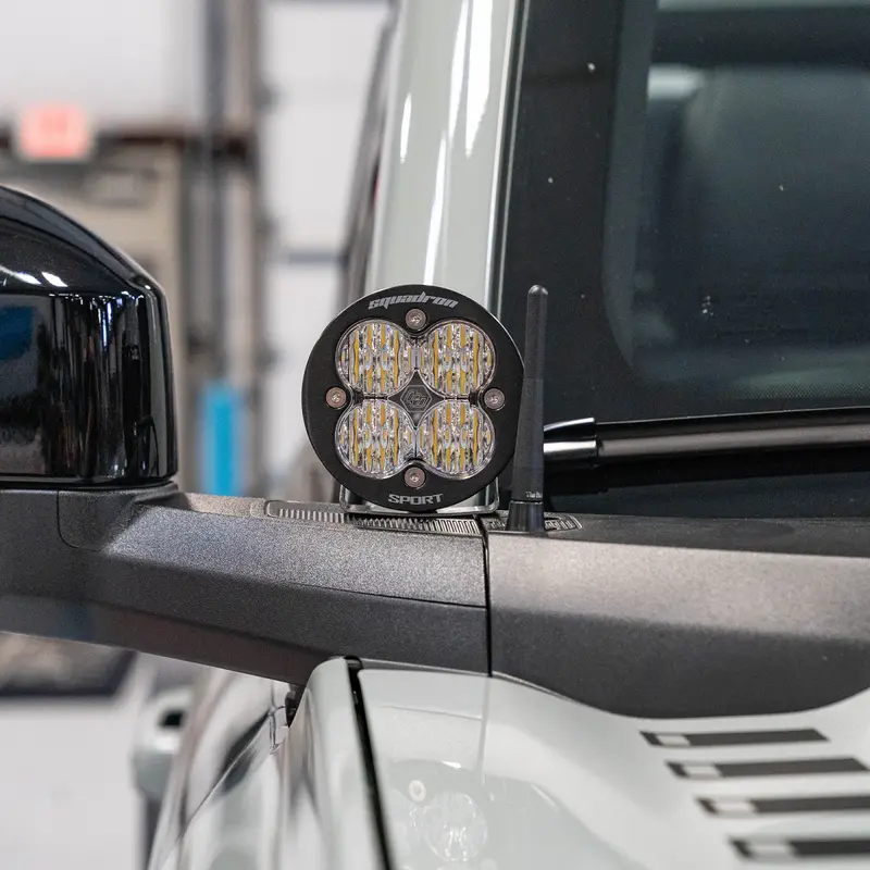 Rudy's Custom Mirror Mounted Baja Designs Squadron-R Ditch Light Kit For 2021+ Ford Bronco 2