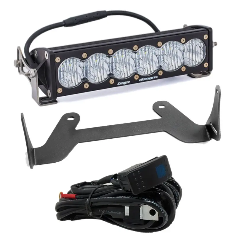 Rudy's Custom Shock Mount Bracket & Baja Designs 10" Onx6+Light Bar  & Rocker Switch For 2017-2024 Can-Am Maverick X3 1