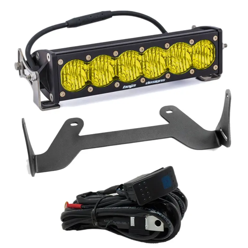 Rudy's Custom Shock Mount Bracket & Baja Designs 10" Onx6+Light Bar & Rocker Switch For 2017-2024 Can-Am Maverick X3 2