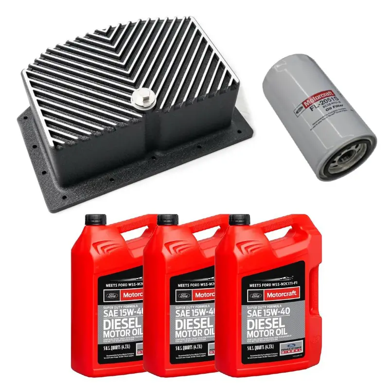 Rudy's Deep Oil Pan W/ Motorcraft 15W-40 Oil/Filter For 11-21 6.7L Powerstroke 1