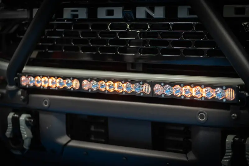 Rudy's Mounting Brackets & Baja Designs S8 Driving Light Bar Kit For 21+ Bronco W/ Steel Bumper & Upfitter 2