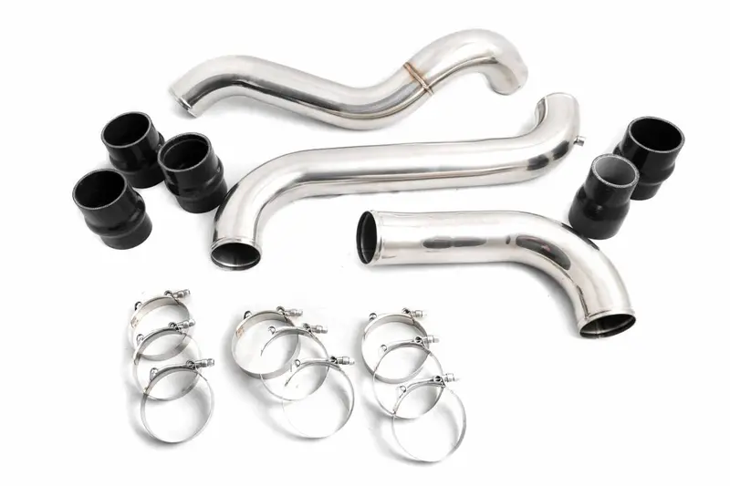 Rudy's Polished Aluminum Hot & Cold Side Intercooler Pipe & Boot Kit For 11-16 Lml Duramax 2