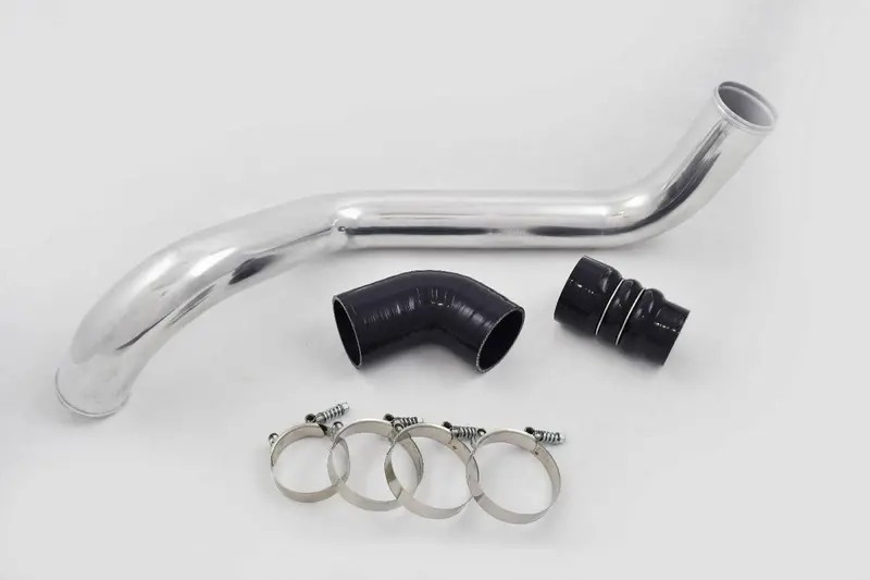 Rudy's Polished Aluminum Hot Side Intercooler Pipe & Boot Kit For 04.5-10 6.6 Duramax 1