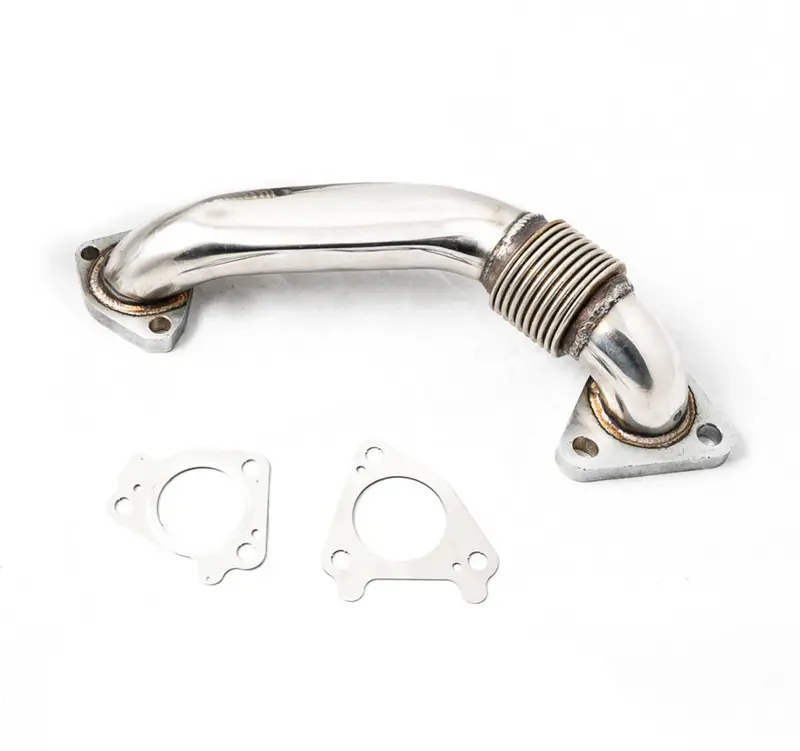 Rudy's Polished Bolt-On Passenger Side Up-Pipe For 2001-2004 Gm 6.6L Lb7 Duramax 1
