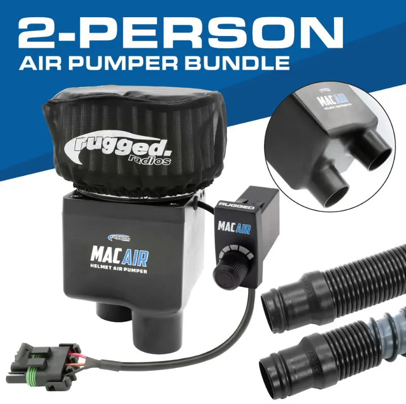 Rugged Radios Mac Air 2-Person Helmet Air Pumper (Bundle) W/ Variable Speed Controller 1